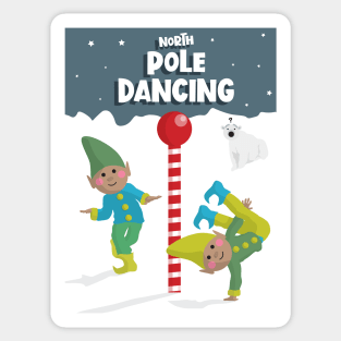North 'Pole Dancing' Elves Sticker